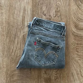 Jean/pantalon vintage gris Levi's 504 Tilted pour femme, taille W 30 (40 taille française)