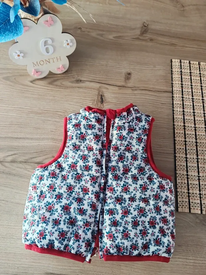 Jolie doudoune sans manches réversible sergent major- 6 mois - photo numéro 3