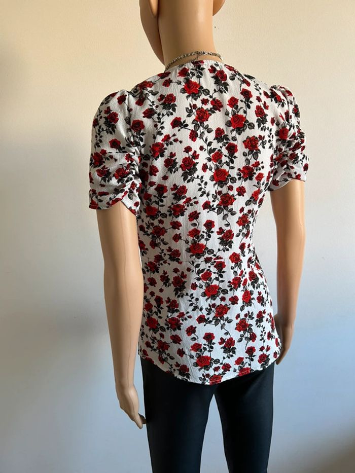 Blouse fleurie à manches courtes Mango taille XS comme neuve - photo numéro 8