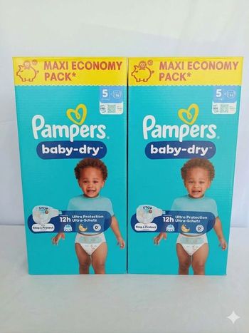 2 Cartons Pampers Baby Dry T5 192 Couches 11-16kgs