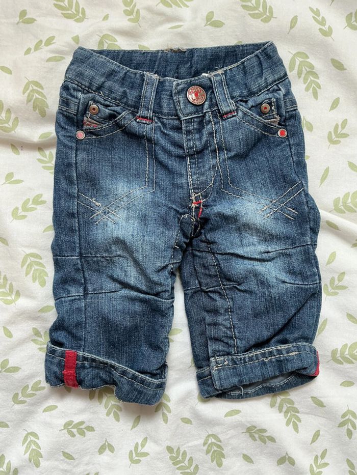 jean bleu doublé taille réglable 1 mois pressions entre les jambes tape à l'oeil - photo numéro 3