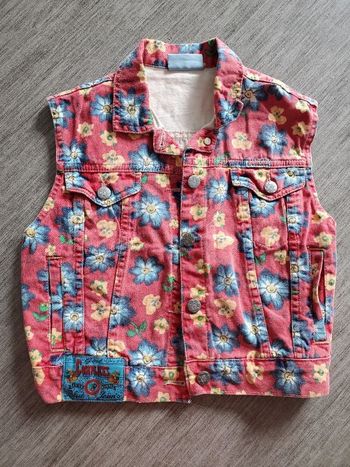 veste en jean imprimée