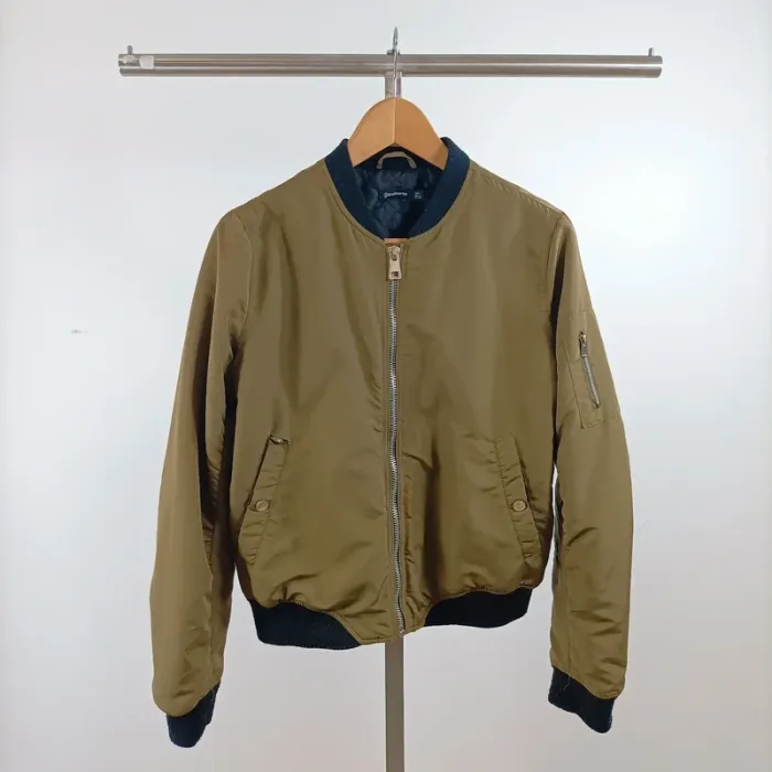 Bomber kaki zippé Stradivarius col et poignets contrastants T36 A1441 - photo numéro 9