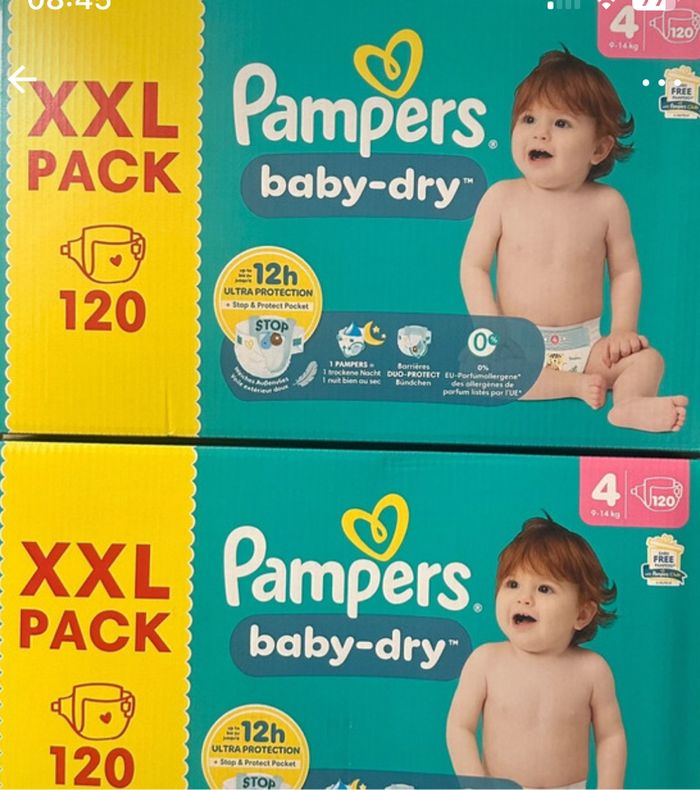 Lots 2 paquets de couches Pampers taille 4