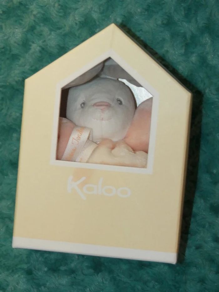 Doudou lapin patapouf kaloo orange blanc🐰  neuf - photo numéro 5
