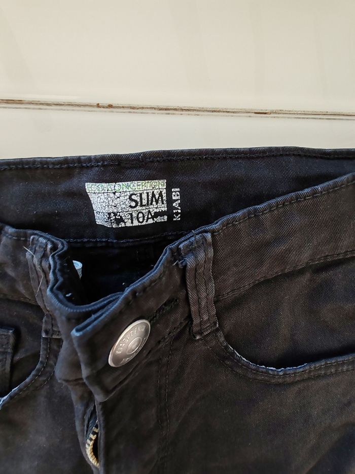 Pantalon jean slim noir garçon 10 ans - photo numéro 3