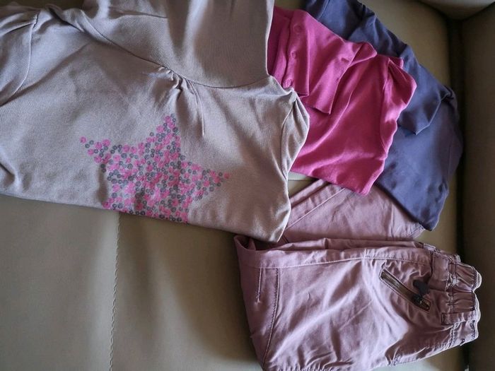 Lot 7 pièces ton violet rose 4/5 ans