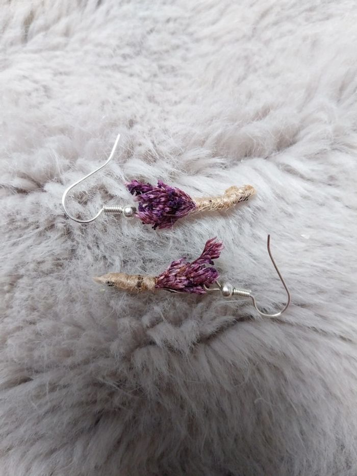 Boucles d'oreilles fleurs séchées - photo numéro 3