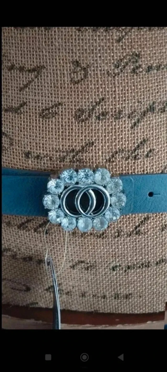 Ceinture grise boucle argenté 90 cm - photo numéro 2