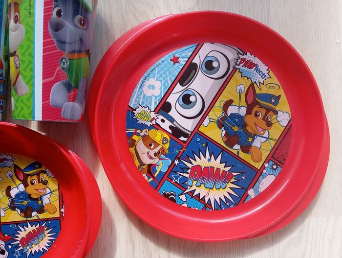 Lot de vaisselle enfant en plastique Pat patrouille Nickelodeon - photo numéro 3