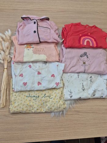🌸 Lot de 7 pyjamas fins Kiabi, Tex, Shein 12 mois