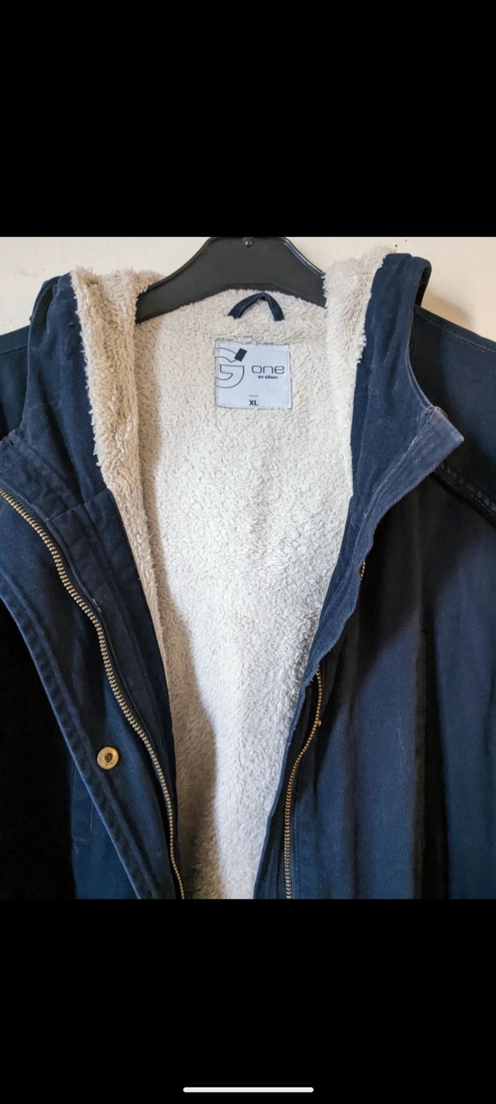 Parka bleue marine blog by Gemo. Taille XL - photo numéro 3