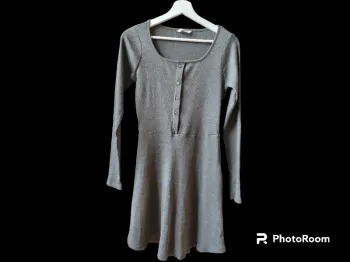 Robe manches longues gris foncé