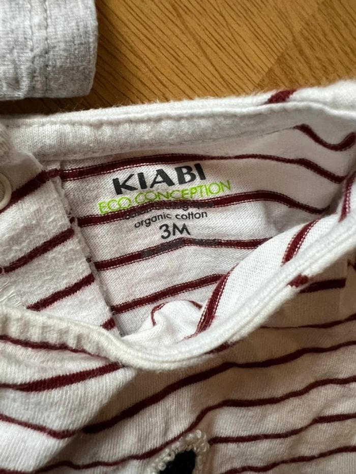 2 tee shirt manches longues Kiabi 3 mois - photo numéro 2