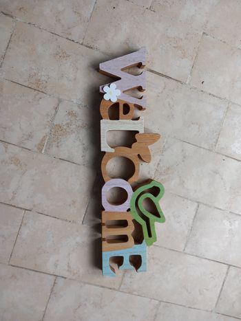 Welcome décoratif en bois à poser