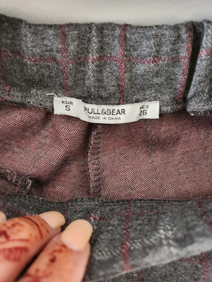 Pantalon à carreaux gris Pull&Bear - Taille S- 36 - photo numéro 4