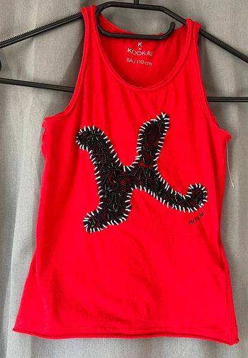 Haut débardeur kookaï fille 5 ans couleur rouge excellent état juste lavé jamais porté