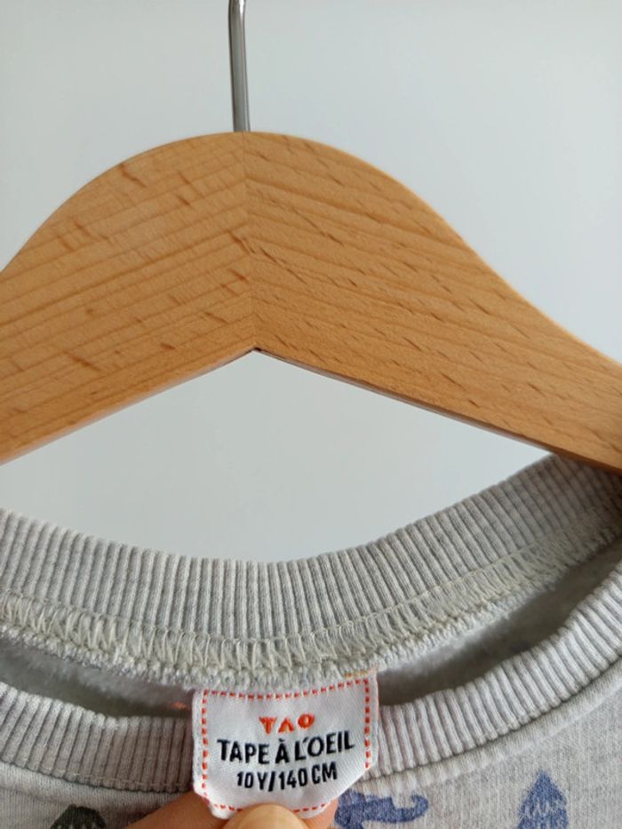 Sweat gris motifs dinosaures multicolores 10 ans - photo numéro 2