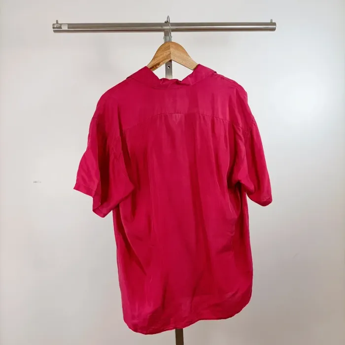 Chemise oversize en soie fuchsia à manches courtes – In Extenso – taille 42/44 A1316 - photo numéro 6