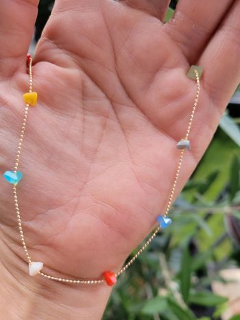 Collier ras de cou plaqué or et zirconiums