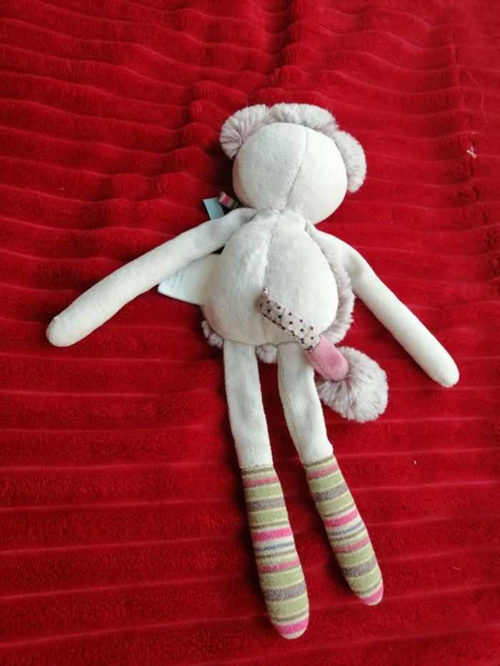 Doudou chat moulin roty les pachat gris rose grelot - photo numéro 2