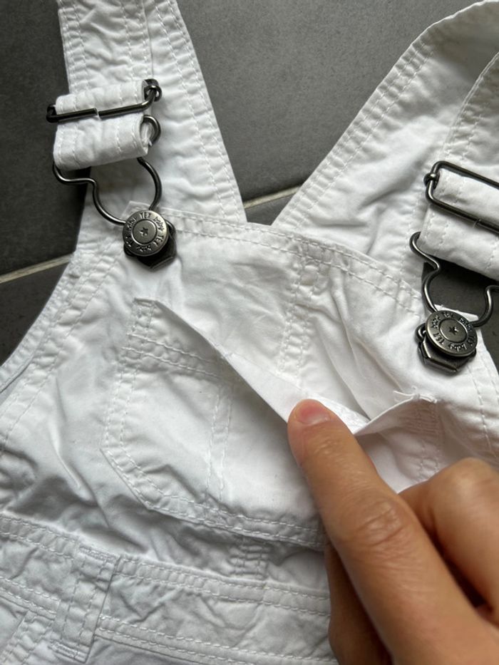 Ensemble 2 articles: salopette blanche et t-shirt col tunisien turquoise bébé garçon - photo numéro 9