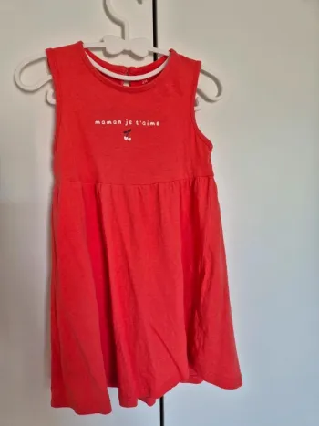 robe d'été KIABI taille 2 ans 92cm Rouge maman je t'aime 🌸 collection 2025