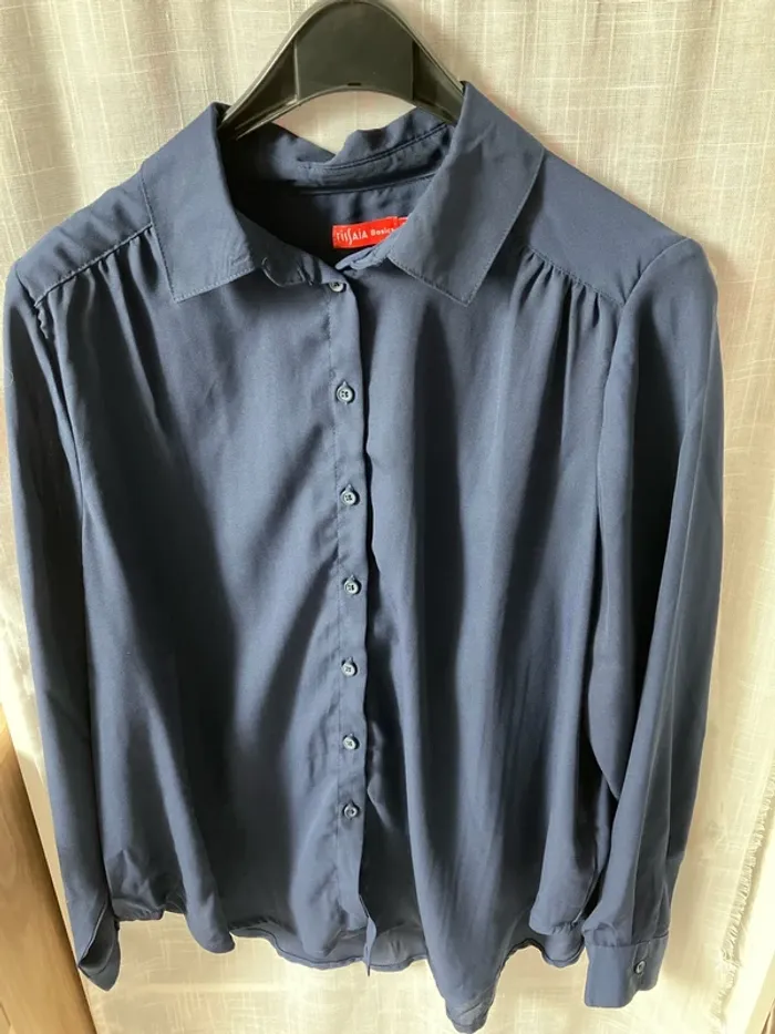 Ensemble chemise + blazer bleu marine - photo numéro 3
