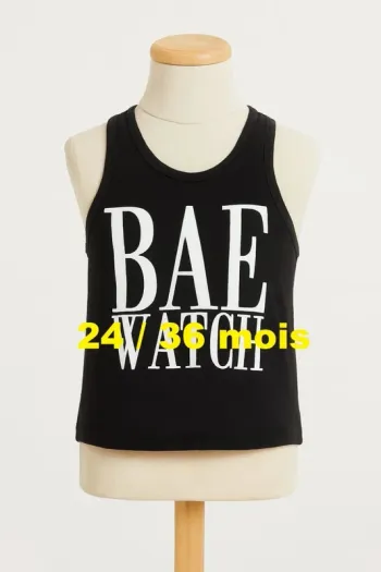 Débardeur noir imprimé blanc Taille 24 / 36 mois