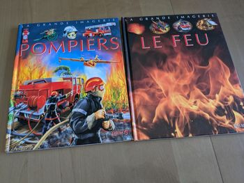 Lot de 2 livres la grande imagerie les pompiers et le feu 