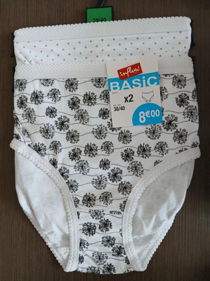 Lot de deux culottes femme en coton 38/40