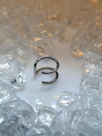 Faux piercing anneau double oreille lobe