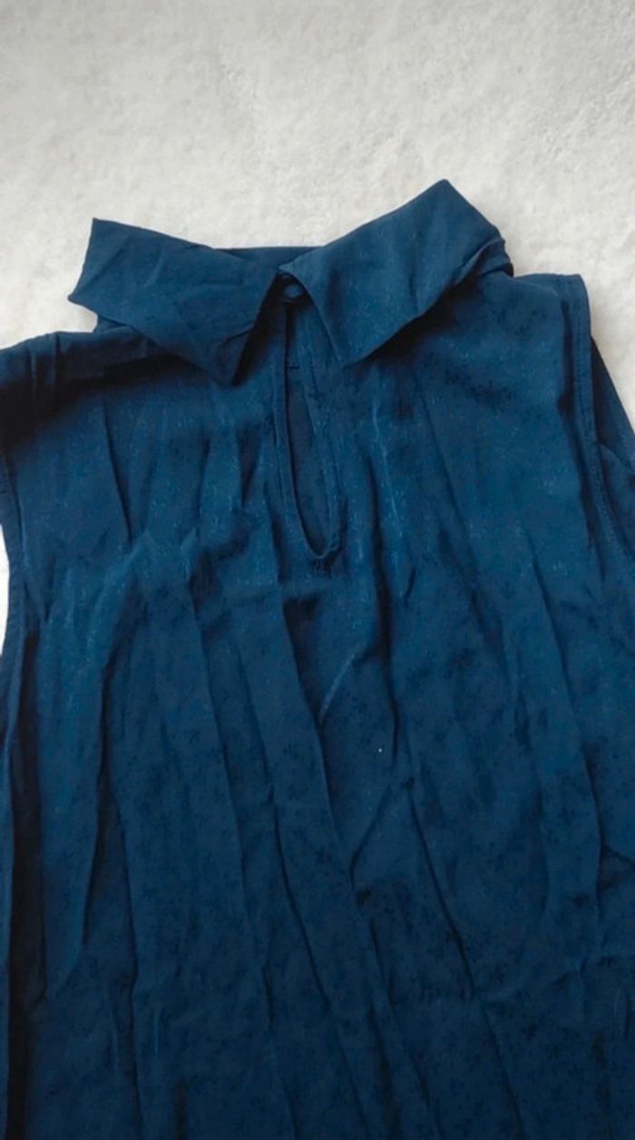 Robe sans manches col claudine bleu marine 40 - photo numéro 2