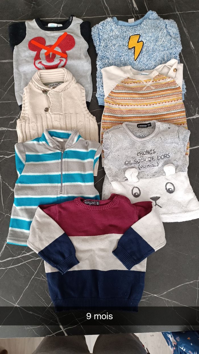 Lots de pulls et de vestes 9mois - photo numéro 4