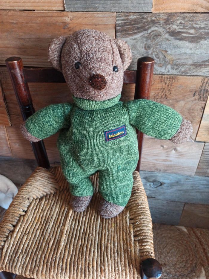 Peluche ours tricotou vintage jemini - photo numéro 3