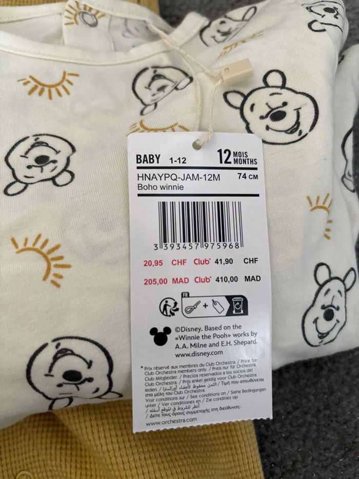 Ensemble salopette et t-shirt manches longues Winnie l’ourson - photo numéro 2