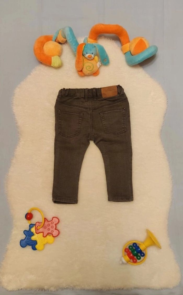Jean slim stretch gris foncé T. 6-9 mois Zara / Zara Baby - photo numéro 5