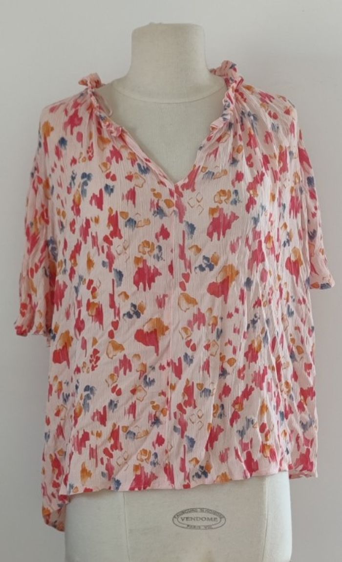 Haut manche courte marque sauvage poésie taille S couleur rose pour femme - photo numéro 2
