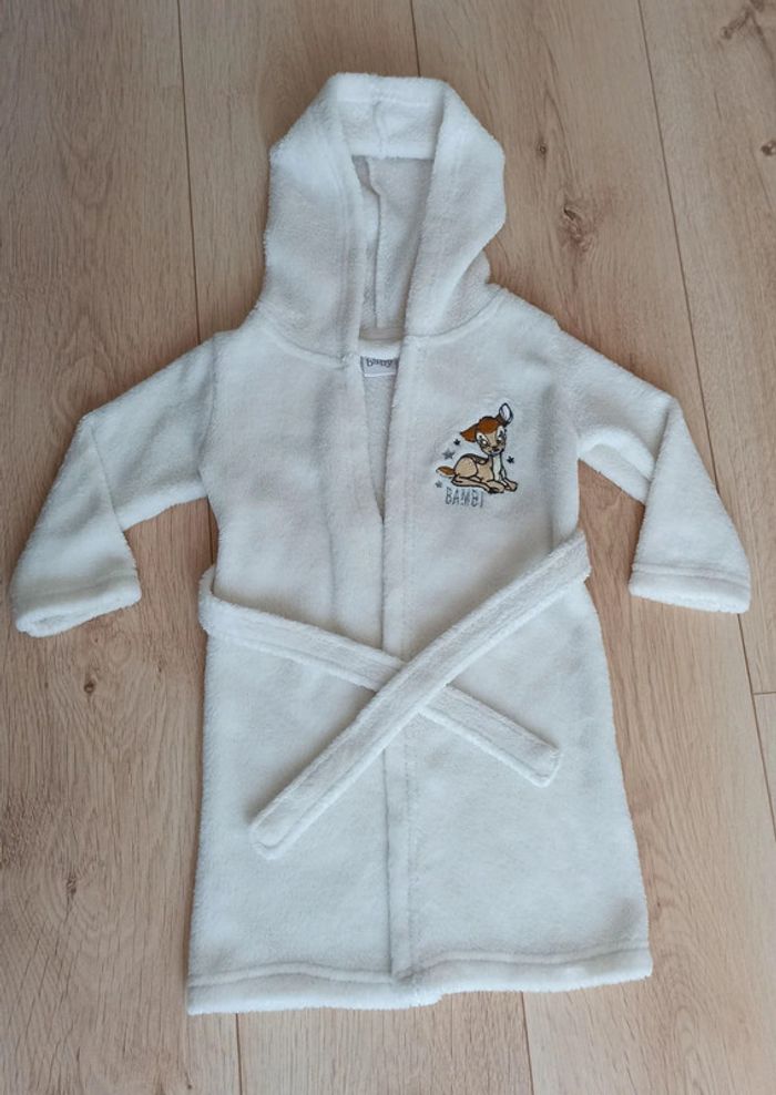 Robe de chambre / peignoir Blanc cassé Disney Bambi Taille 74-80cm