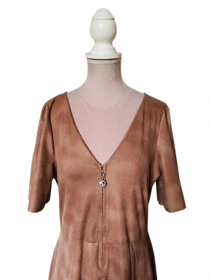 🧡🍁Robe automnale suédine bohème chic L/40 Suede-effect Boho dress🍁🧡 - photo numéro 10