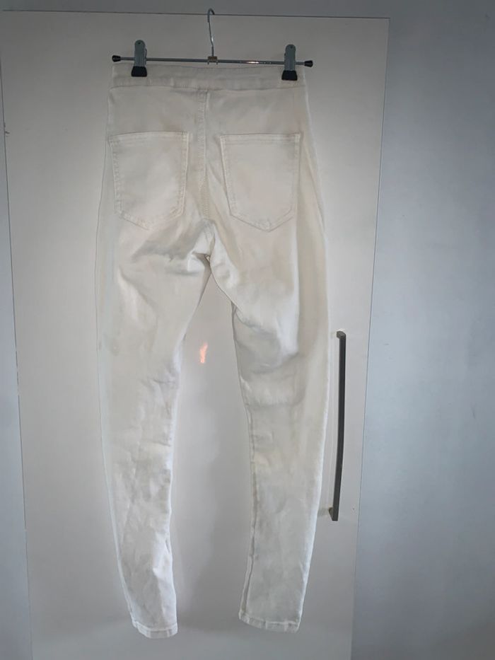 Jeans skinny taille haute blanc fille xxs - photo numéro 2