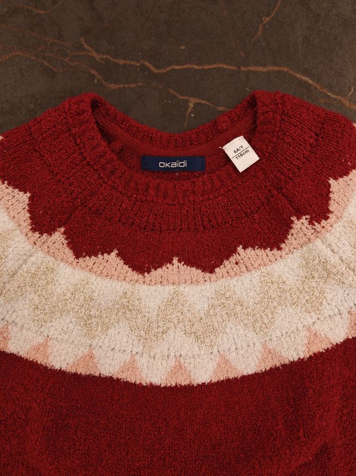 Pull d'hiver prune Okaïdi 6 ans - photo numéro 5