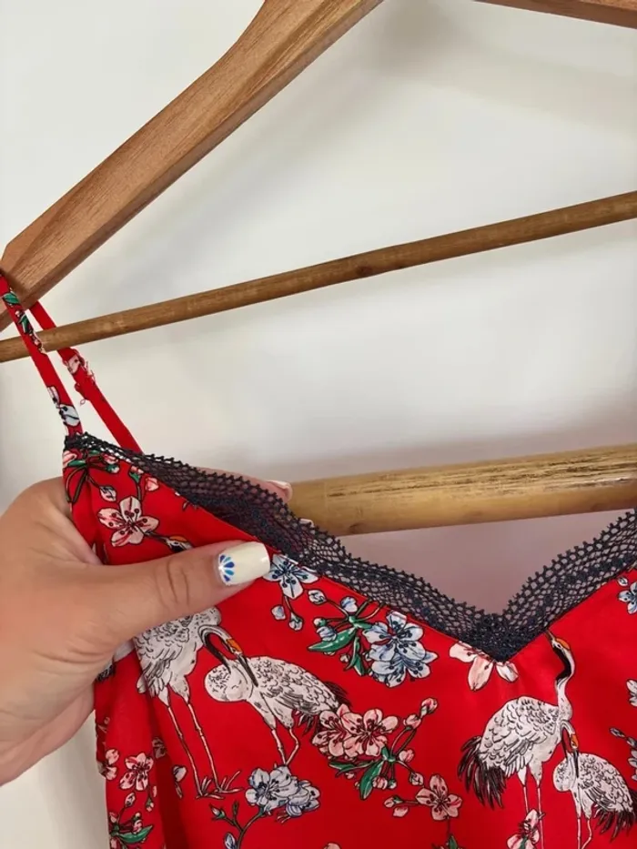 Débardeur rouge à motifs Promod taille S - photo numéro 2