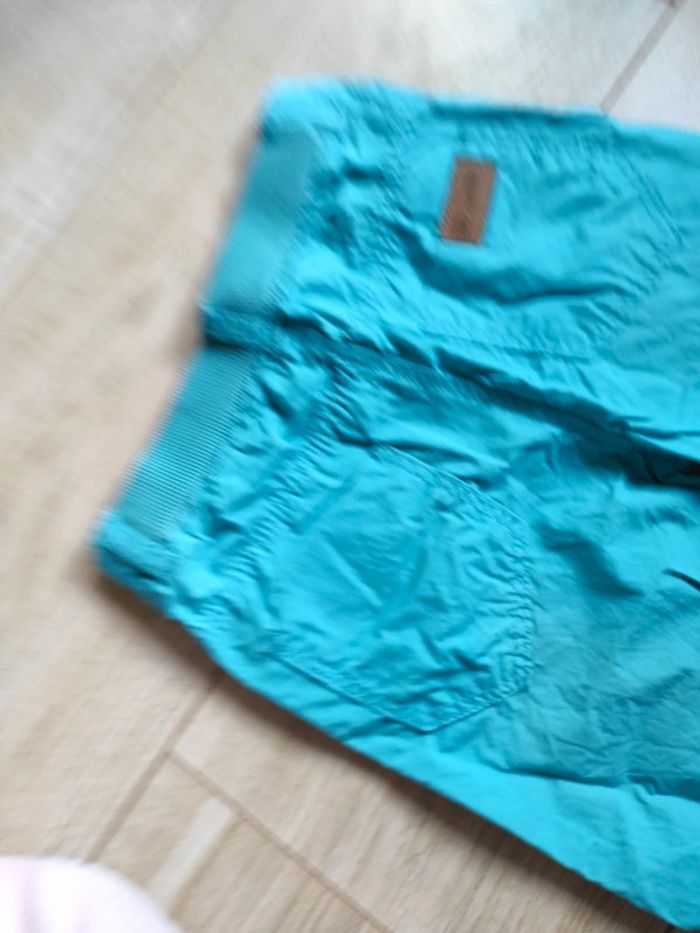 Pantalon toile bleu turquoise - photo numéro 6