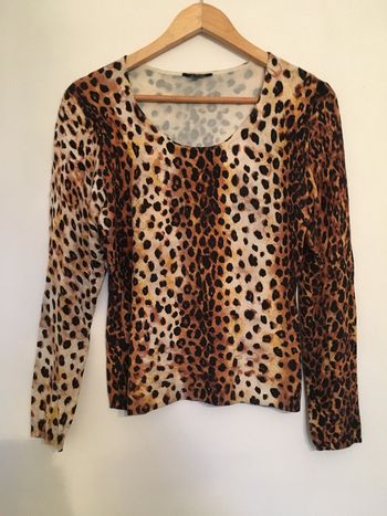 Pull / haut à manches longues tout doux imprimé léopard taille L 👚