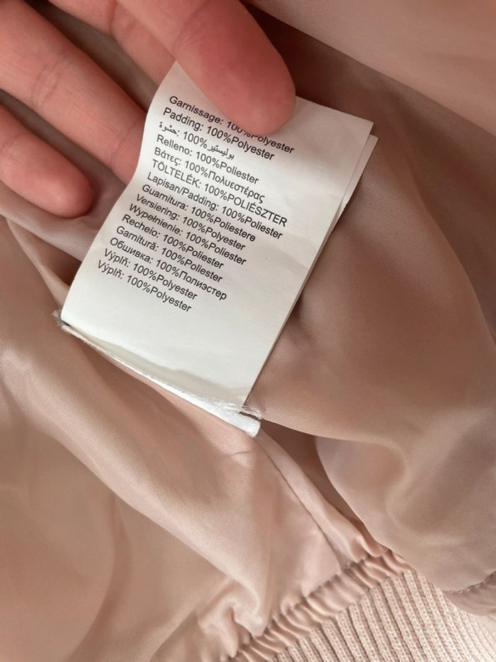 Bomber veste rose poudrée matelassée coupe-vent avec fermeture éclair et poches - photo numéro 10