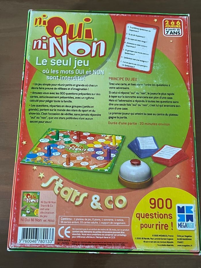 Jeu Ni oui Ni non Stars & Co Megableu 7 ans - photo numéro 6