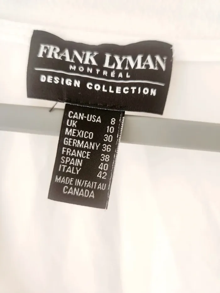 Blouse blanche Frank Lyman – Taille 38 – Manches dentelle - photo numéro 2