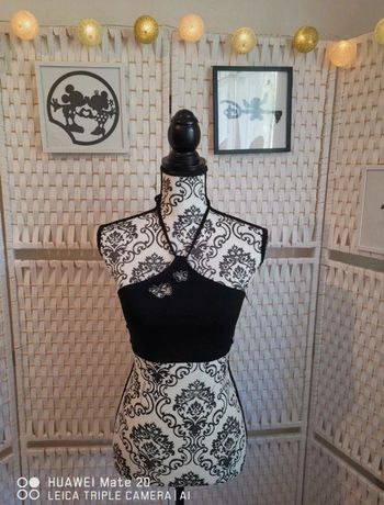 💕joli Haut de Maillot de Bain Noir Etam Futurista - Papillons Scintillants femme TM /38 💕