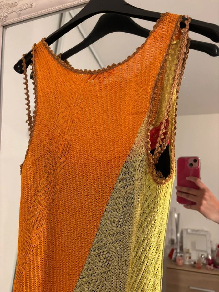 Robe deux-en-un originale dentelle & résille colorée - photo numéro 12